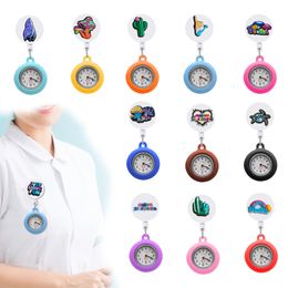 Cat Toys Blue Series Clip Pocket Watches On Watch Easy To Read Retractable Nurse Fob Sile Medical Hang Clock Gift Drop Delivery Otkyp