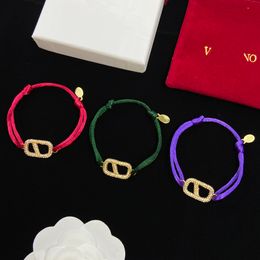 Designer Bracelet Designer for Women Bracelet Designer Diamond setting Hand rope Printed Letter V Luxury Jewelry for Wedding Party Jewelry with box