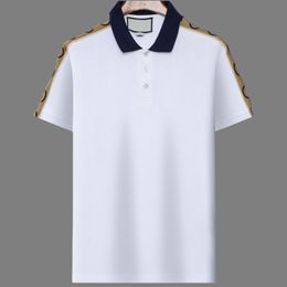 Designer Tshirt Men's T Shirts Summer Fashion Solid Colour Bead Cotton Casual Street POLO Collar Short Sleeve