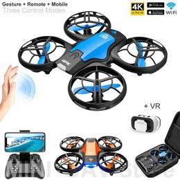 Drones V8 Easy Fly Mini Drone Sensing Control RC Helicopter Toy The best-selling VR Drone 4k WIFI FPV Four Helicopters with Free Camera Return B240516