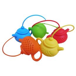 Tea Strainers Sile Teapot Shape Philtre Safely Cleaning Infuser Reusable Tea/Coffee Strainer Teas Leaks Kitchen Accessories Drop Delive Dh04I