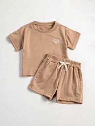 Clothing Sets 2024 Summer Toddler Boys Embroidery Outfits Rugby Daisy T-shirt + Shorts Clothes Set Kids Fashion Tracksuits Children Gifts