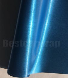 Stickers titanium Blue Chrome brushed Vinyl Car Wrap Stickers with Air bubble Free brush car wrapping styling foil coating :1.52*20M/Roll 5