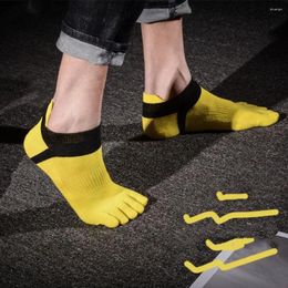 Men's Socks Cotton Five Toe Invisible Anti Friction Running Hosiery Patchwork Sweat-absorbing Finger Sports Outdoor