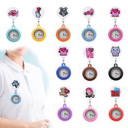 Party Favor Valentines Day Three Clip Pocket Watches Clip-On Hanging Lapel Nurse Watch Pin On With Secondhand Stethoscope Fob Badge Br Otrua