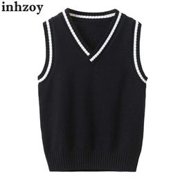 Pullover Unisex Kids Sweater Child Girls Boys Preppy Style V Neck Knitted Vest Top School Uniform Spring Autumn Waistcoat Casual OutfitsL2405