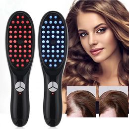 Electric spray massage comb micro current head meridian hair loss scalp red anti hair and physiotherapy nutrition blue massager Li M7B2 240429