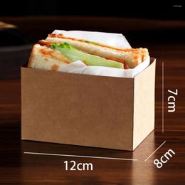 Gift Wrap 50Pcs Helpful Sandwich Take Out Box Compact Recyclable Paper Tasty Donut Toast Holding Bread Tray