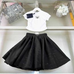 Top kids tracksuits Princess dress Size 100-150 CM summer baby clothes Logo printing girls T-shirt and long skirt 24Mar