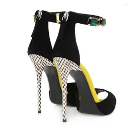 Sandals Mixed Colours Polka Dot Thin High Heels Crystal Decoration Women Shoes Black Velvet Sandalias De Mujer Pumps