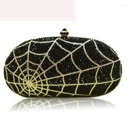 Evening Bags Black Women Crystal Diamond Bridal Handbag And Purse Gifts Bag Party Metal Lady Clutch