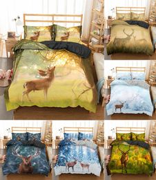 Homesky 3D Deer Bedding Set Luxury Soft Duvet Cover King Queen Twin Full Single Double Bed Set Pillowcases Bedclothes 2011145848484