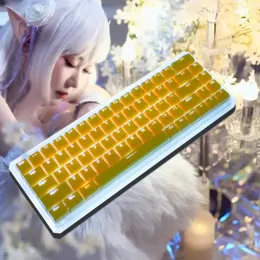 Accessories ABS Ice Crystal Keycaps Yellow 117 Key Cap OEM For Mechanical Keyboard Cute Character Transparency DYESUB With Cherry MX Switch