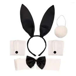 Party Favour Girls Women's Costume Set Ear Headband Collar Bow Tie Cuffs Tail For Easter Favours