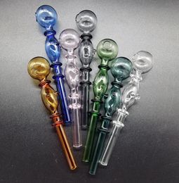 Thick Pyrex Glass Bong Oil Burner Pipe Colourful Hand Smoking Pipes Approx 140mm Helical Tube Borosilicate Spring Tubes Dab Rig Dia9903363