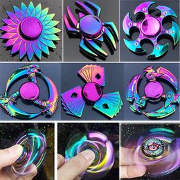 21 Styles Colourful Fidget Spinner Stress Relief Hand Spinner Metal EDC Spinner Desk Gyroscope Toys Adult Kids Gifts Fidget Toys 240515