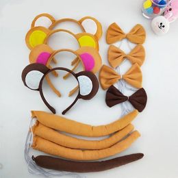 Party Supplies Ears Headbands Bows Tail Monkey For Kids Girls Women Princess Decorations Cosplay Animal Headband Washing