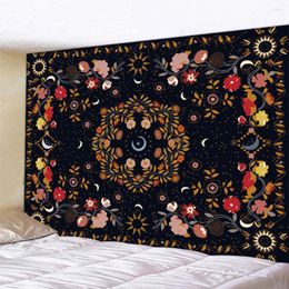 Tapestries Moon Flower Scene Decor Tapestry Mandala Bohemian Hippie Wall Hanging Room Aesthetic Home