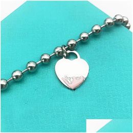 Beaded Heart Bracelet Female Strands Luxury Chain On Hand Stainless Steel Fashion Jewellery Valentine Day Christmas Gift For Girlfriend Dhunj