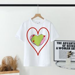 Women's T Shirts Designer Love Letter Printed Round Neck Loose Short sleeved Pure Cotton Top