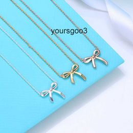 S925 New Necklace for women Enamel T Series Necklace Bow Heart Pendant Clavicle chain Fashion Luxury Wedding Engagement Gift Designer Jewellery yoursgoo3