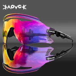 Outdoor Eyewear Kapvoe UV400 cycling glasses mens outdoor sports running sunglasses MTB womens goggles road 1 lensQ240514