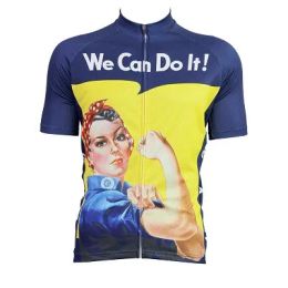 Tops 2024 Women's We Can Do It Cycling Jersey Short Sleeve Blue Funny Cycling Shirt Cartoon Bike Wear Bicycle Clothing