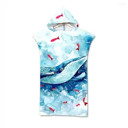 Towel Ocean Series Beach Microfiber Bathrobe Hooded Surf Cloak