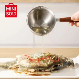 Pans Miniso Mini Stainless Steel Frying Pan - Perfect For Oil Sprinkling Ideal Eggs And Dumplings. A Must-have Kitchen Essential