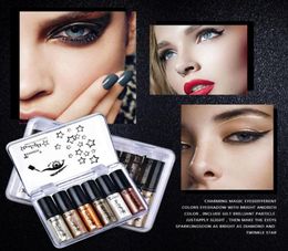 Blush 6 PCS Colors Metallic Glitter Glow Eyeshadow Comestics Lip Gloss Lasting Liquid Eye Shadow Box Of Diamond5955145