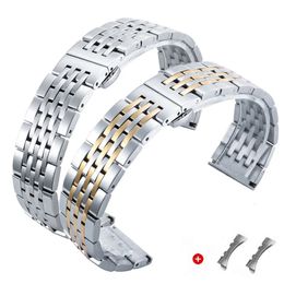 UTHAI316L Stainless Steel Seven Bead Watch Strap 18mm 19mm 20mm 21mm 22mm Solid Butterfly Buckle Universal Watchband Accessories 240515