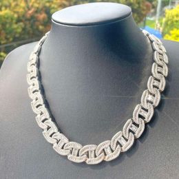 Popular Style Jewellery 16Mm Width Sterling Sier Baguette Moissanite Diamond Cuban Link Chain Necklace