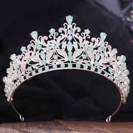 Queen 7 Colors Opal Crystal Butterfly Tiara Crown Women Girls Wedding Party Bridal Elegant Hair Dress Accessories Jewelry