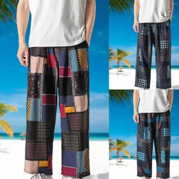 Men's Pants Harajuku Style Harem Fashion Wide Leg Straight Casual Patchwork Male Loose Streetwear Trousers