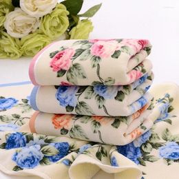 Towel 3pcs/lot 34 75cm 110g Cotton Face 3 Colour Peony Floral Bath Sports Gym Camping Fast Drying Cloth