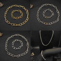 Necklace bracelet Designer Necklace doops Jewelry Set Gold Sliver Chains luxury bracelets Charm Necklaces for Women Madison Box Chain Men W