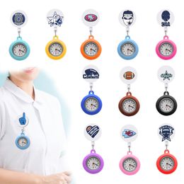 Pocket Watches Baseball Blue Label Clip Clip-On Lapel Hanging Nurses Watch Nurse Fob With Second Hand Womens On Drop Delivery Ottaa