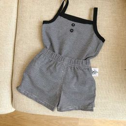 Clothing Sets Summer New Baby Boy Girl Clothes Fashion Infant Set Cotton Stripe Sleeveless Vest Tops+Shorts Baby Sets Casual Baby Clothing