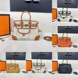 Hip Canvas Luxury Handbag Contrast Color Tote Bag Women High Quality designer bag Lady Shoulder Crossbody Bags Commuter Briefcase 230915