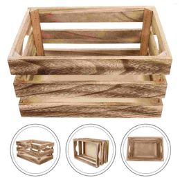 Gift Wrap Storage Box Sundries Basket Wood Crates Unfinished Wooden Holder Organizer Housewarming Present Office Bedroom