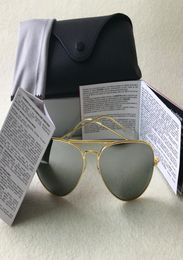 New Brand Designer Pilot Sunglasses For Men Women Outdoorsman Sun Glasses Eyewear Gold Brown 58mm 62mm Glass Lenses With Cases 18 3862122