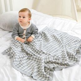 Blankets Baby Super Soft Borrn Infant Bebes Stroller Bed Crib Cellular Sleeping Mat Grey 100 80cm Toddler Knitted Throw Quilt