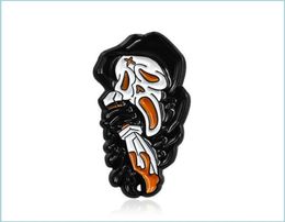 Pins Brooches New Horror Ghosts Cry And Scream Brooches Skls In Black White Clothes Scaring Halloween Gift Drop Delivery 2022 Jewe9230362