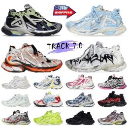 2024 Runners Track 7 7.0 Women Mens Designer Shoes Designer Leather Free White Orange Silver Pink Nylon Mesh Tracks Trainers Dark Taupe Platform Sneakers
