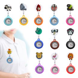 Childrens Watches Animal Clip Pocket On Nursing Watch Nurse Fob With Second Hand Womens Retractable Hospital Medical Workers Badge R Otwvg