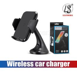 QI Wireless Charger Stand Fast Charing Pad Phone Mount Holder Car Charger For iPhone x 8 Galaxy S8 S8 Plus Note8 With Package7809138