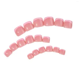 False Nails French Pink Toenails With Natural Unbreakable Nail Simple Wear For Shopping Travelling Dating