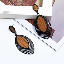 Earrings Women Jewelry Accessories Wood Earrings Boho Brown Wooden Trendy Woman Earring for Women Mother Day Gift 230831