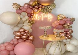 Party Decoration 102pcs Rose Gold Balloon Garland Arch Kit Wedding Birthday Baloon Decor Kids Baby Shower Latex Confetti Ballon7257470