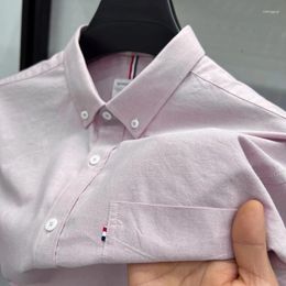 Men's Casual Shirts High End Brand 2024 Summer Embroidered Cotton Trendy 3D Pocket Shirt Business Lapel Breathable Top Clothing